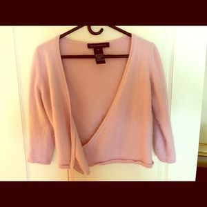 French Connection Pink Wrap Sweater Angora Size M